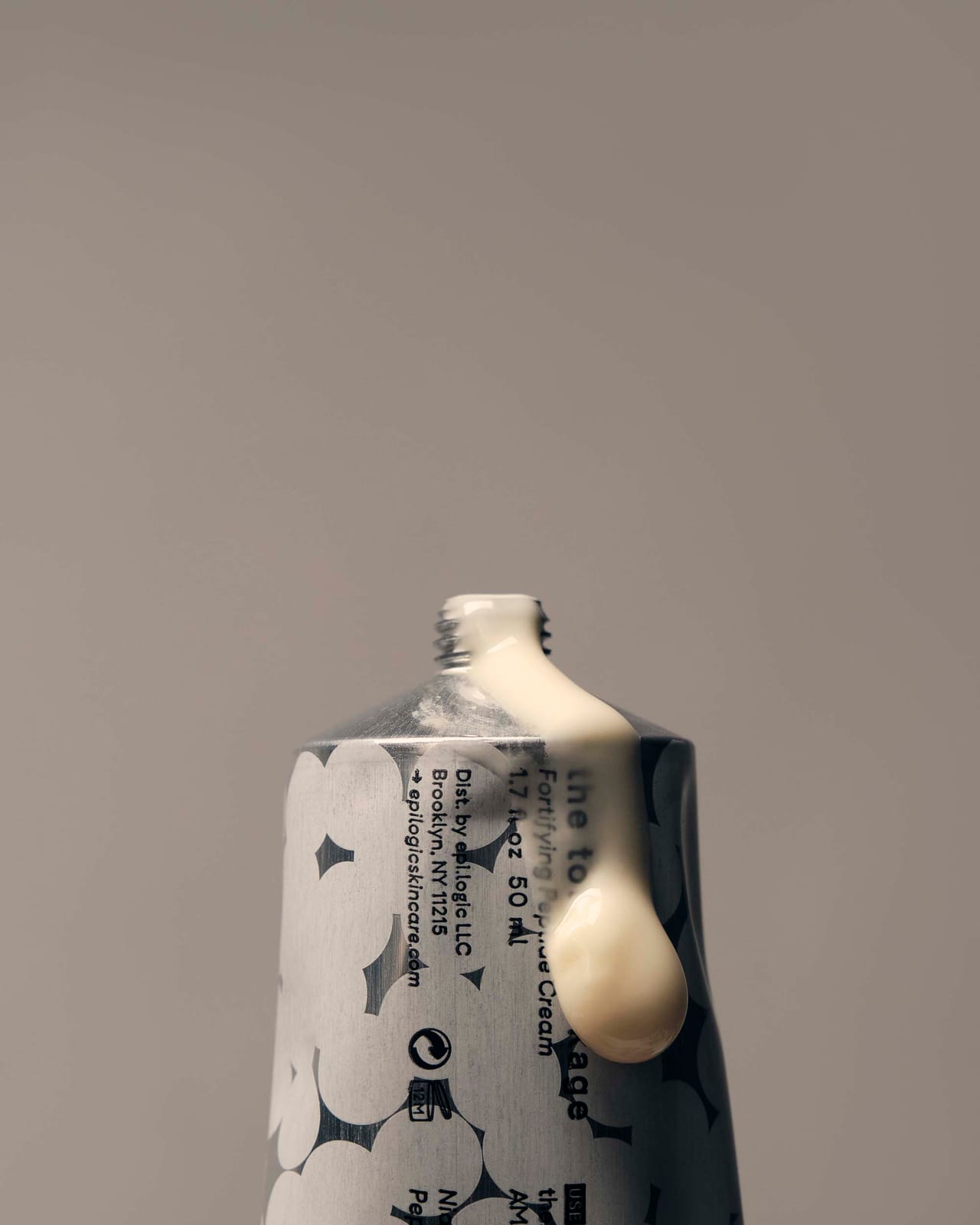 Cream pressed from a printed tube