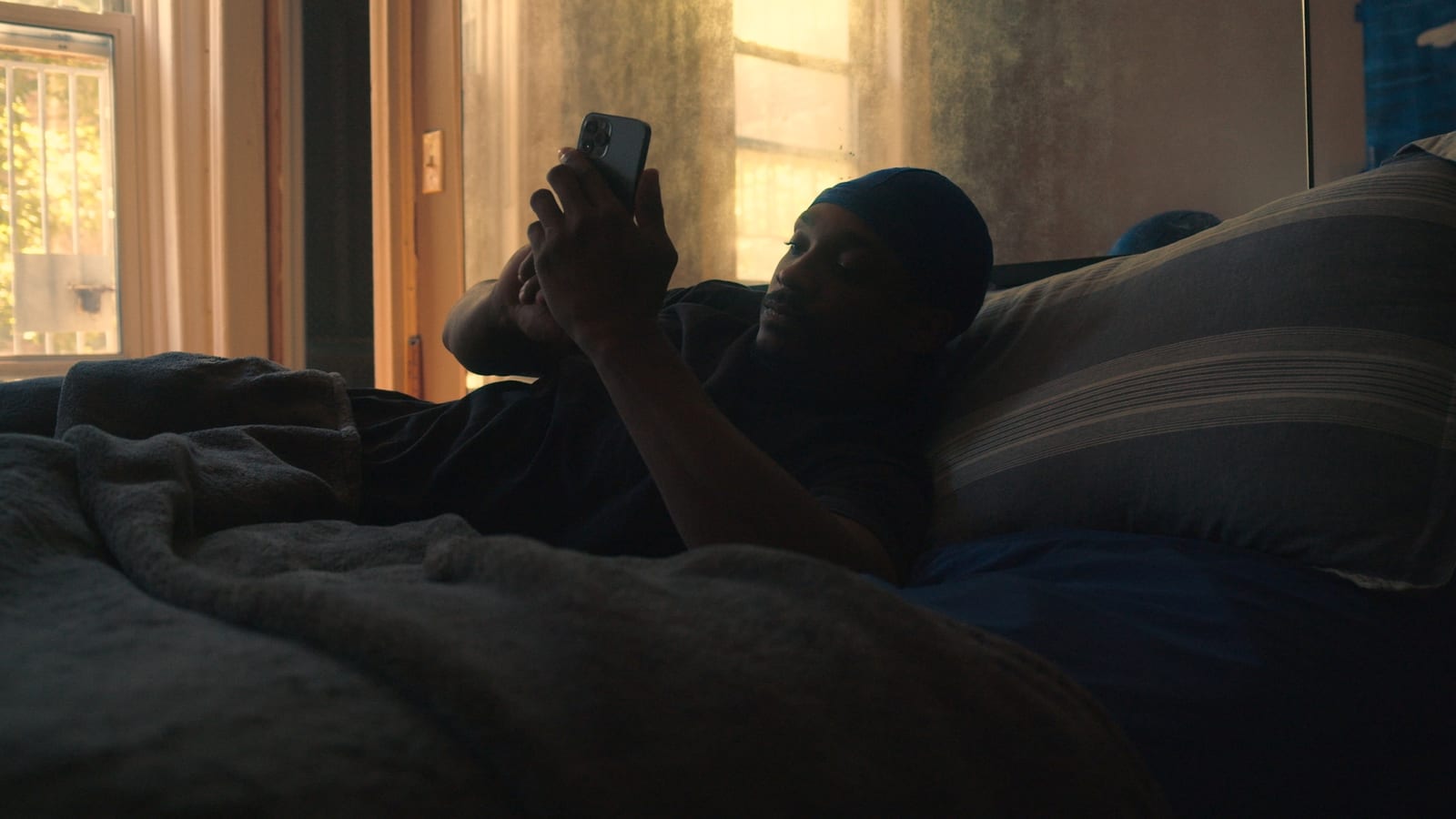 A still from Alone, lying awake before dawn