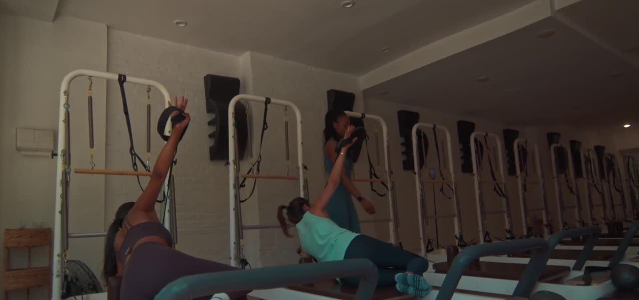 Jessica Fennix working on the reformer
